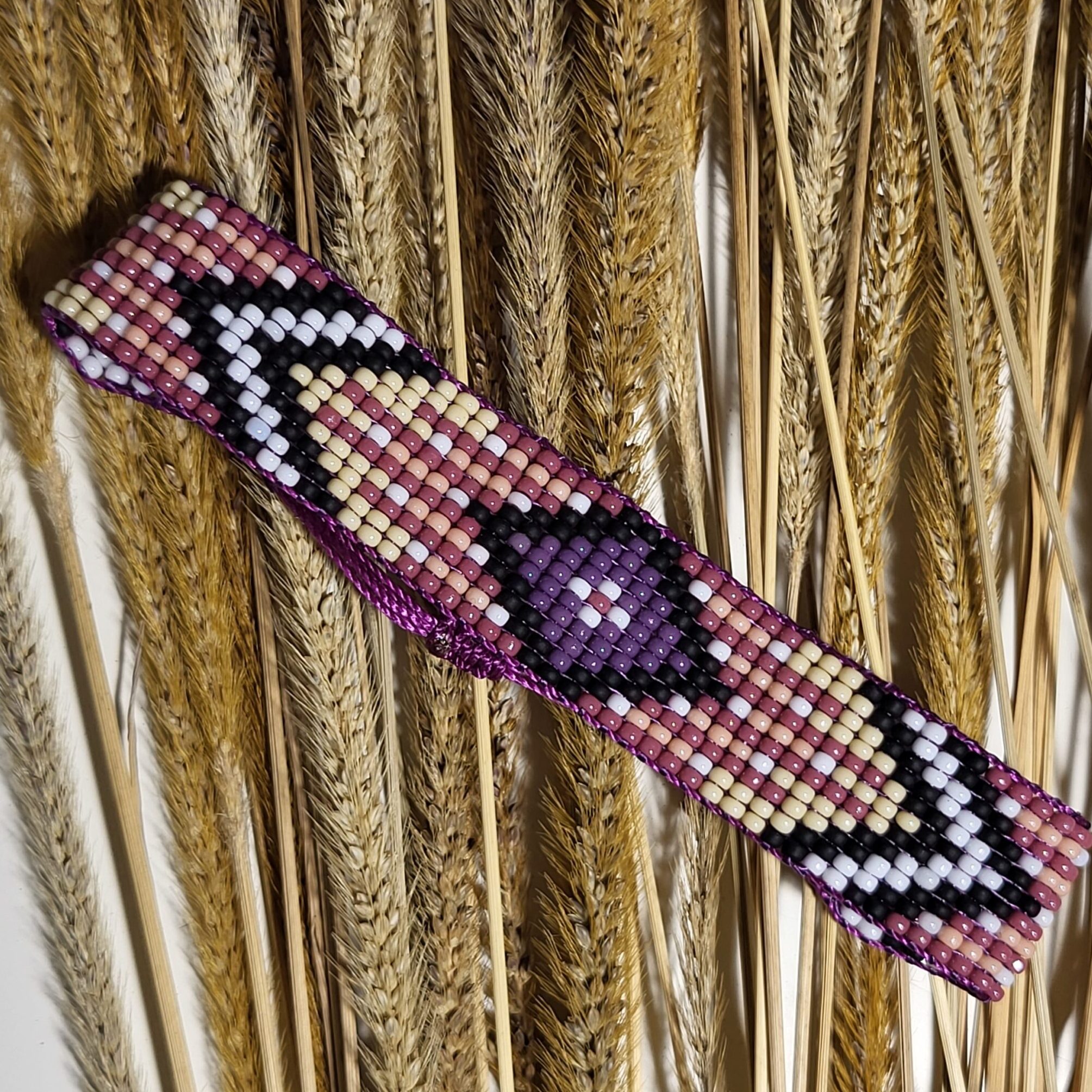 De geweven armband Indian swing van Miyuki rocailles (ID A 003)