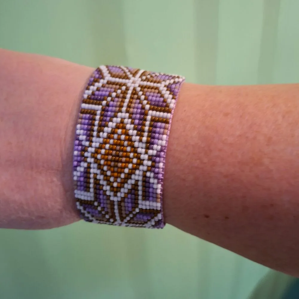 Brede armband Sofie, geweven met Miyuki-kralen